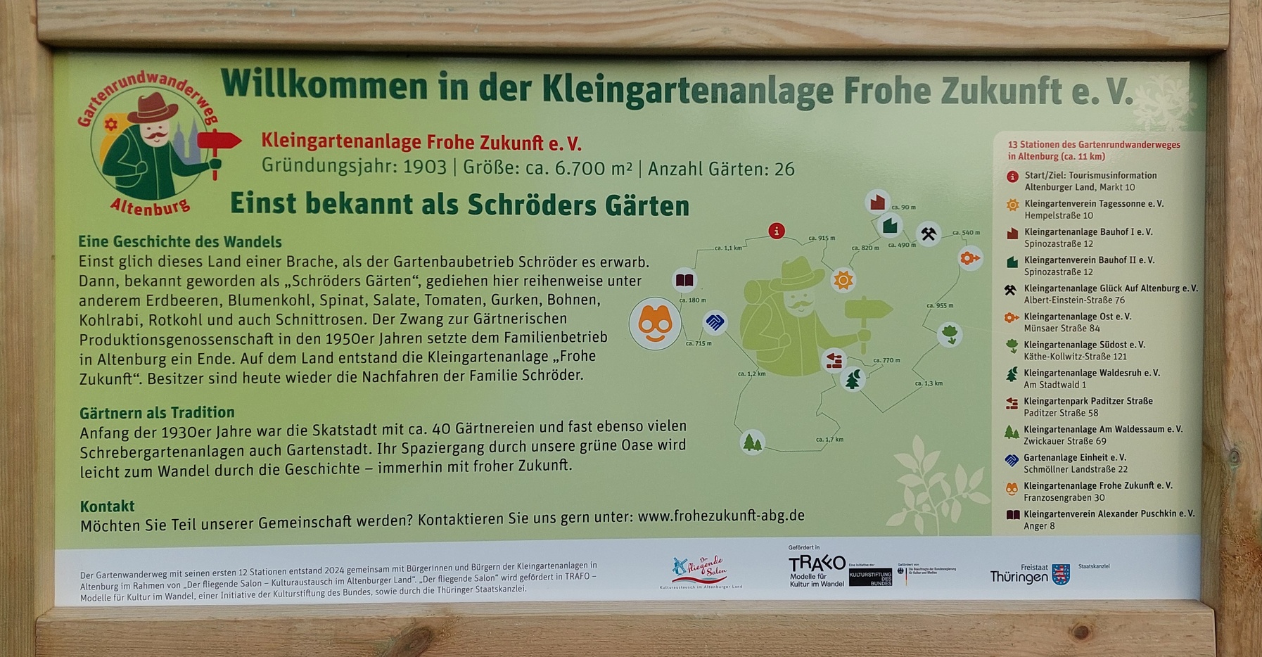 Schild Gartenrundwanderung